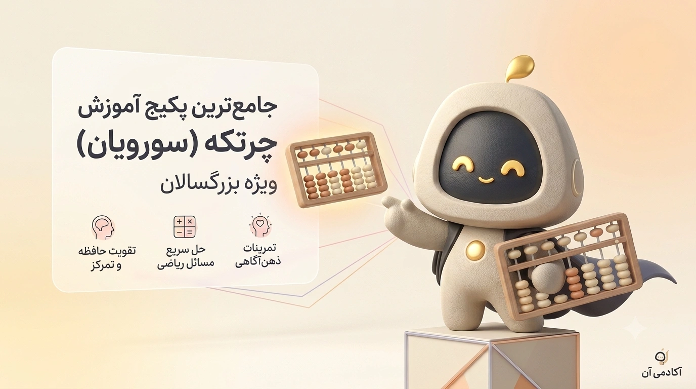 شخصیت آنو در حال معرفی جامع‌ترین پکیج آموزش چرتکه ویژه بزرگسالان